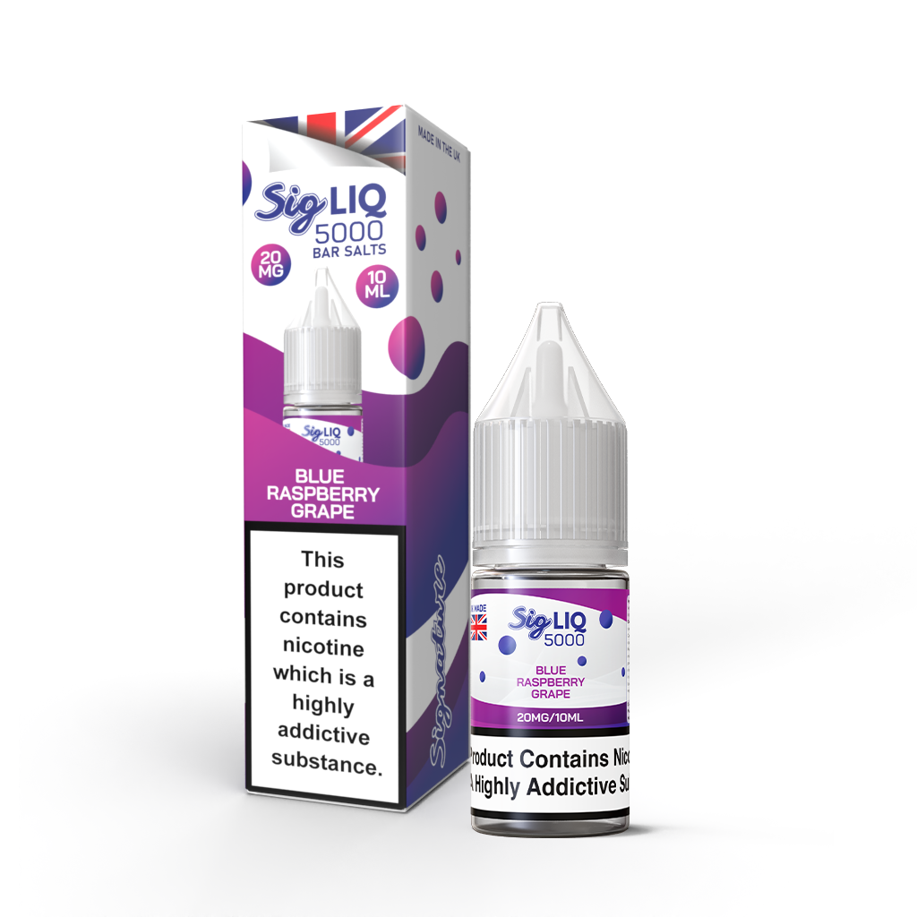 Sig Liq 5000 Salt 10ml - Blue Raspberry Grape – Pack of 10 – Signature ...